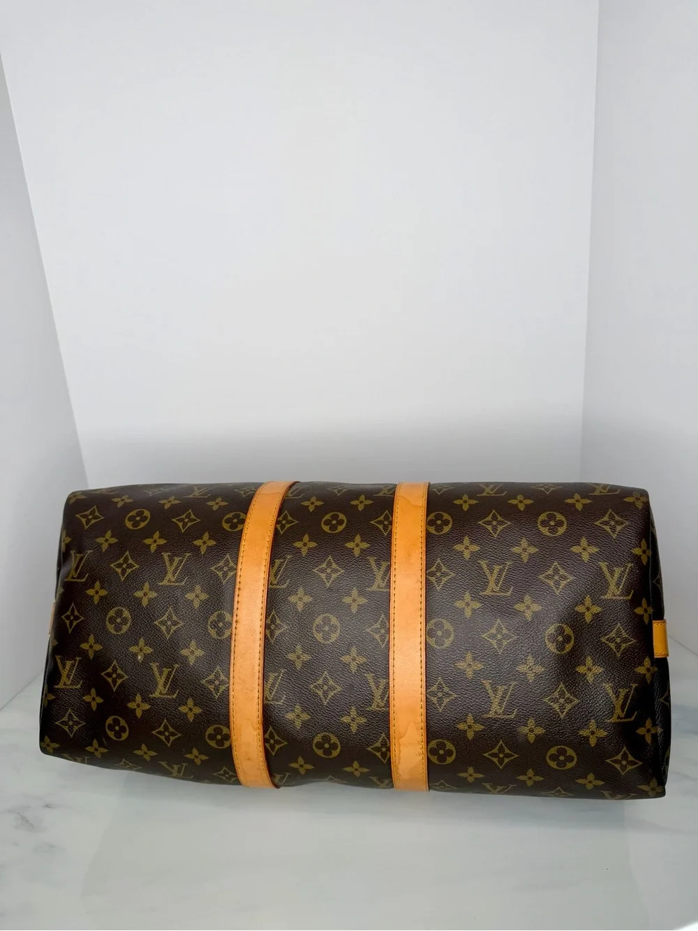 Louis Vuitton Keepall Bandoulière 50 Monogram Canvas Travel Bag w/ Strap